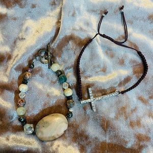 Bundle of two statement bracelets